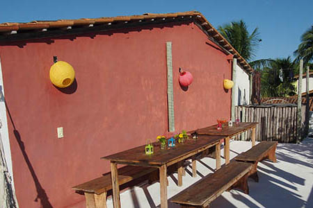 Terrasse der Retreat-Unterkunft in Corumbau, Brasilien